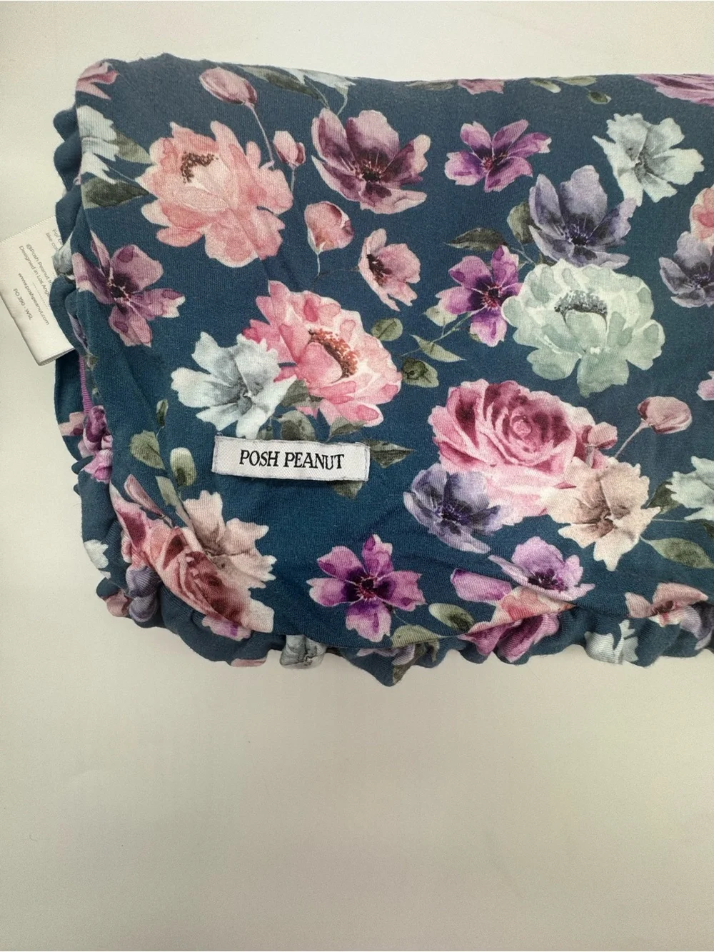 Posh Peanut Catherine (Floral) Hooded Towel with Ruffle Edges
